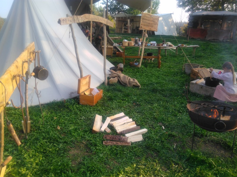 Preparing the ritual place.